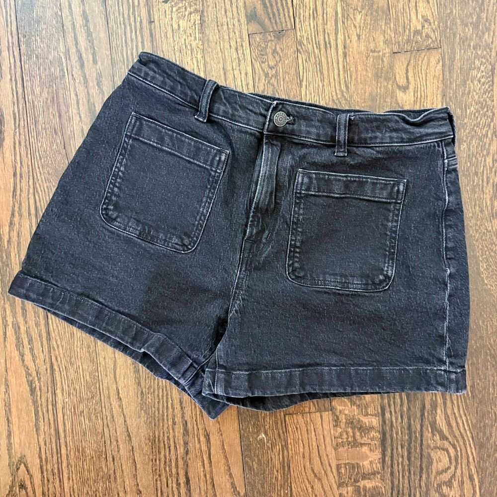 Madewell The High Rise Sailor Short in Washed Black - M (Orig. $78)